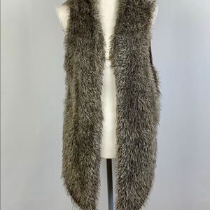 Cabi Vest Long M Eyelash Open Front Knit Back